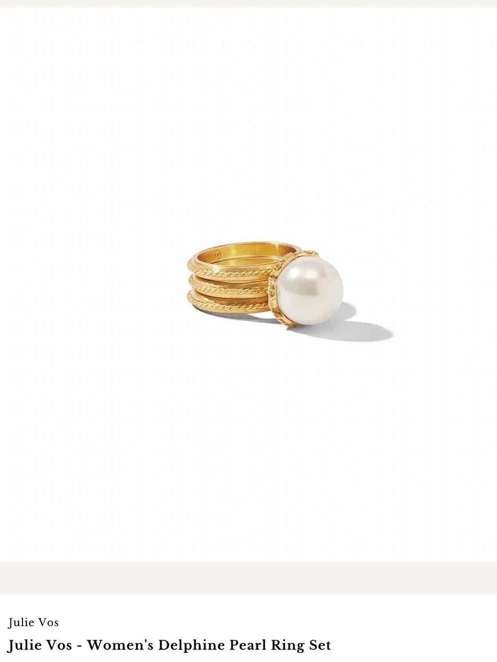 Julie Vos Delphine Pearl Ring Set (Size 7)